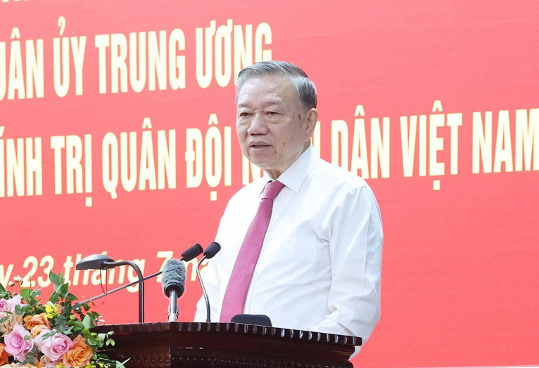 Tổng Bí thư Tô Lâm phát biểu chỉ đạo. (Ảnh: Thống Nhất/TTXVN)