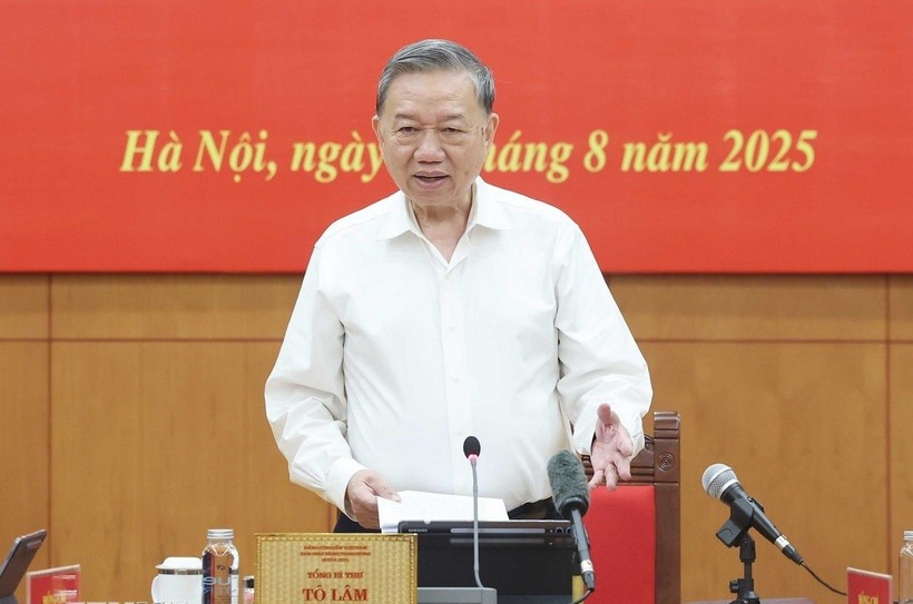 Tổng Bí thư Tô Lâm phát biểu. (Ảnh: Thống Nhất/TTXVN)