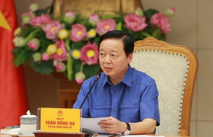 Phó Thủ tướng Trần Hồng Hà phát biểu tại cuộc họp. (Ảnh: Diệp Trương/TTXVN)