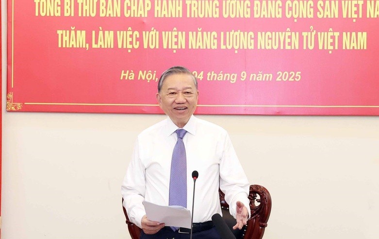 Tổng Bí thư Tô Lâm phát biểu.