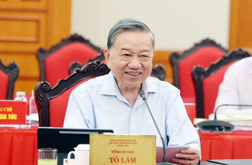 Tổng Bí thư Tô Lâm phát biểu.