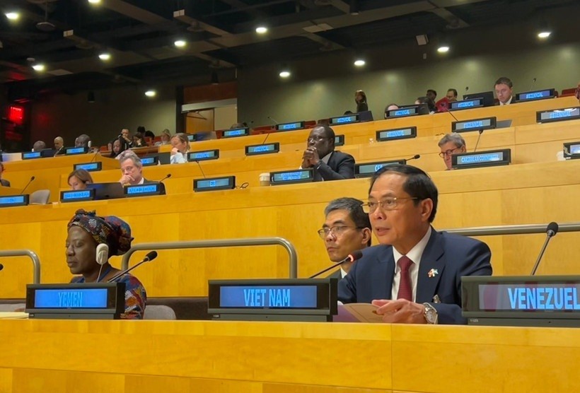 Phó Thủ tướng Chính phủ Bùi Thanh Sơn phát biểu tại hội nghị. 