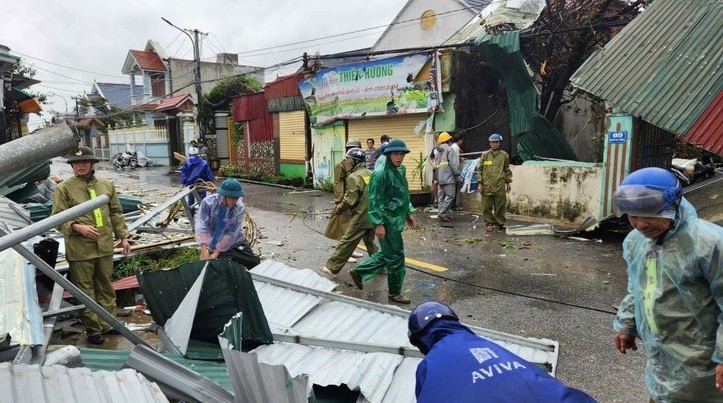 Khung cảnh tan hoang sau bão ở xã Hoằng Giang, Thanh Hóa . 