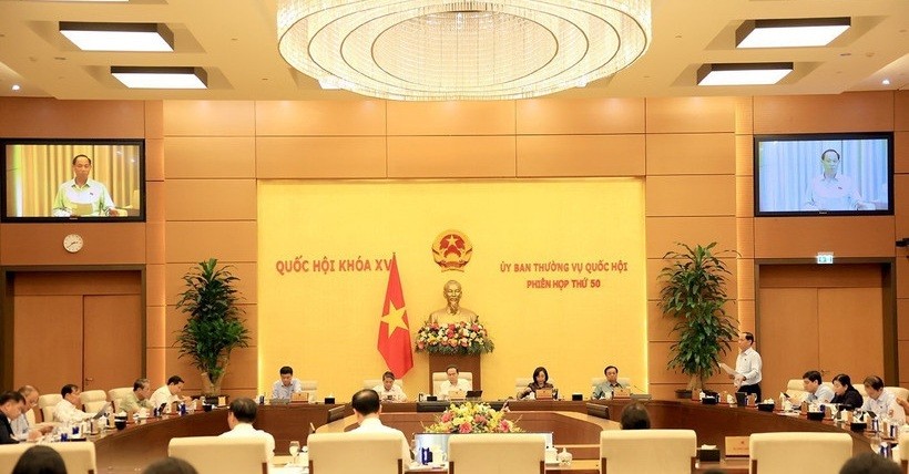 Quang cảnh phiên họp thứ 50 của Ủy ban Thường vụ Quốc hội.