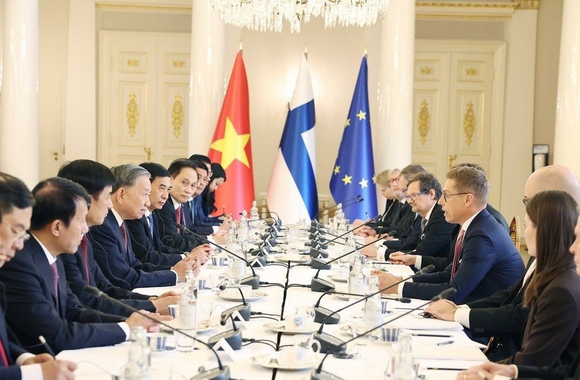 Tổng Bí thư Tô Lâm và Tổng thống Cộng hòa Phần Lan Alexander Stubb hội đàm. 