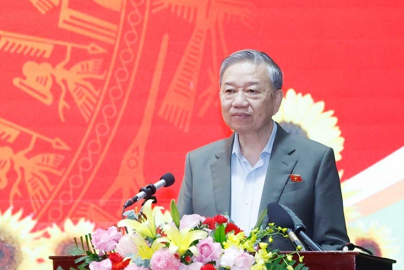 Tổng Bí thư Tô Lâm phát biểu tại buổi tiếp xúc cử tri tỉnh Hưng Yên sau Kỳ họp thứ 10, Quốc hội khóa XV.