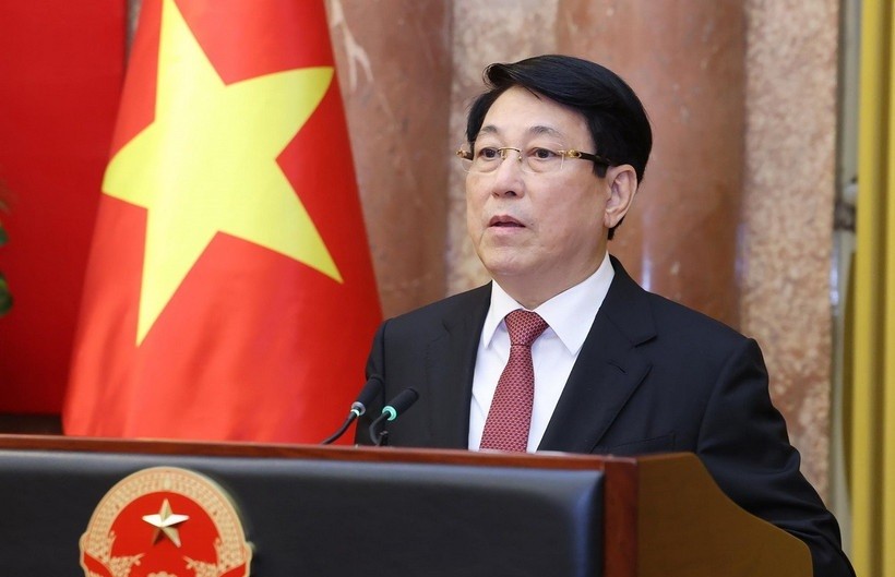 Chủ tịch nước Lương Cường phát biểu giao nhiệm vụ.