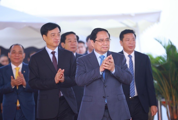 Thủ tướng Phạm Minh Chính dự khởi công Dự án đầu tư xây dựng Khu đô thị thể thao Olympic, Hà Nội. 