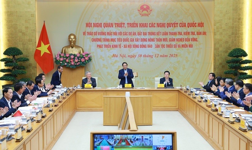 Thủ tướng Phạm Minh Chính chủ trì hội nghị triển khai Nghị quyết của Quốc hội về tháo gỡ khó khăn các dự án và phát triển kinh tế-xã hội vùng đồng bào dân tộc.