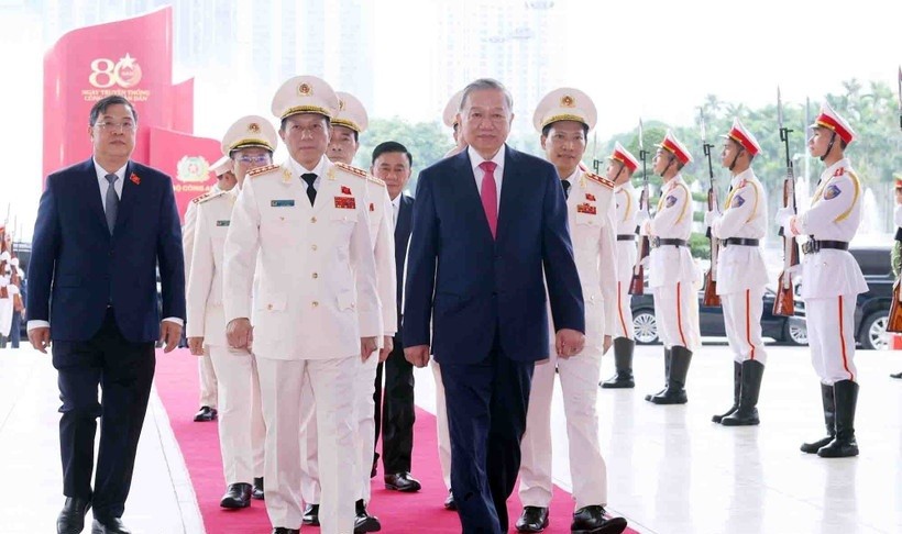 Tổng Bí thư Tô Lâm tới dự Lễ kỷ niệm 80 năm Ngày truyền thống Công an nhân dân.