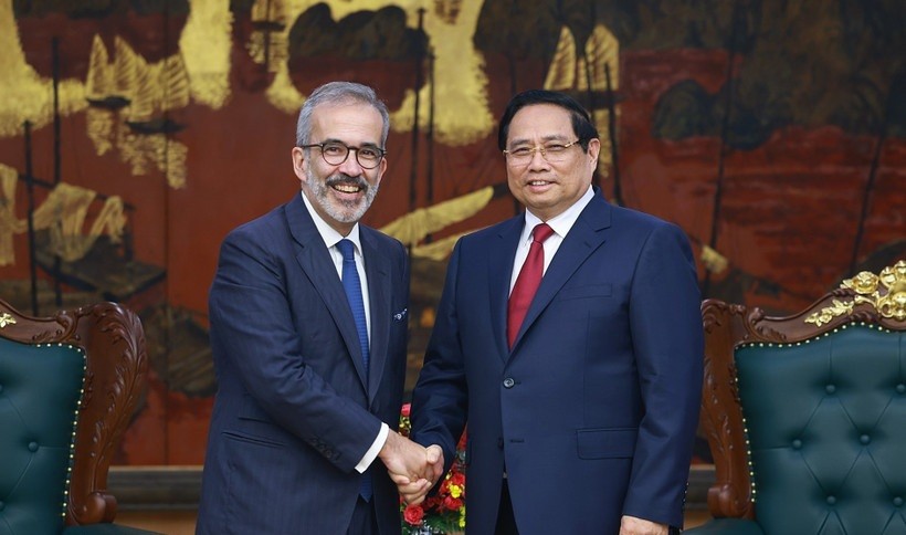 Thủ tướng Phạm Minh Chính tiếp Bộ trưởng Quốc vụ, Bộ trưởng Ngoại giao Bồ Đào Nha Paulo Rangel đang thăm chính thức Việt Nam.