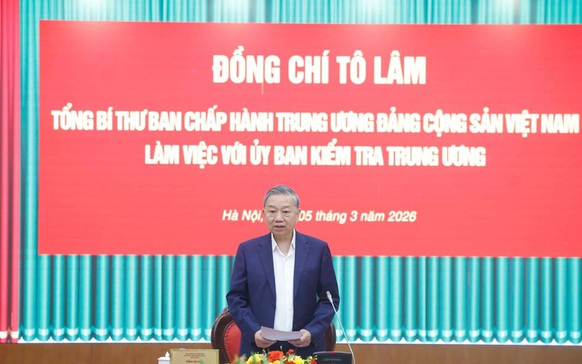 Tổng Bí thư Tô Lâm phát biểu.