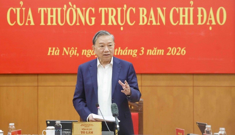 Tổng Bí thư Tô Lâm phát biểu.