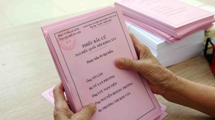 Phiếu bầu cử đã được tổ bầu cử phường Ngọc Hà chuẩn bị sẵn sàng cho Ngày hội lớn của đất nước.