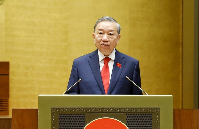 Chủ tịch nước Cộng hòa xã hội chủ nghĩa Việt Nam Tô Lâm phát biểu nhậm chức.