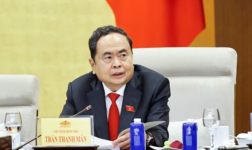 Chủ tịch Quốc hội Trần Thanh Mẫn phát biểu.