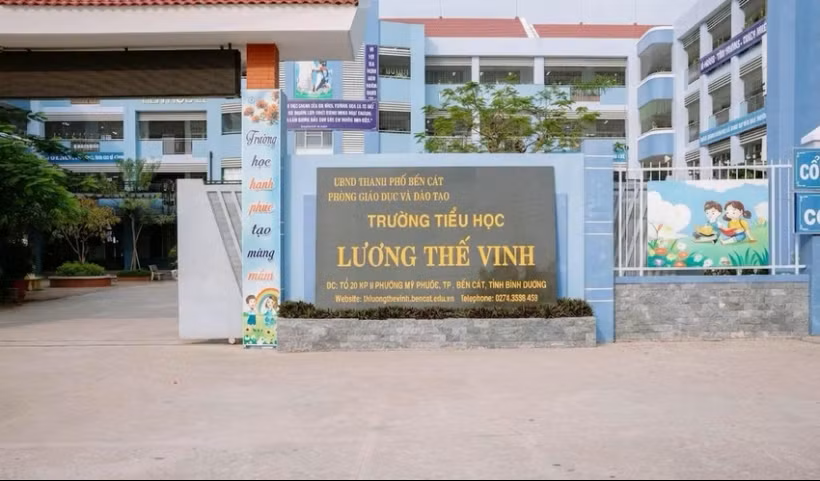 Trường Tiểu học Lương Thế Vinh, nơi xảy ra sự việc giáo viên dùng kim tiêm phạt học sinh.