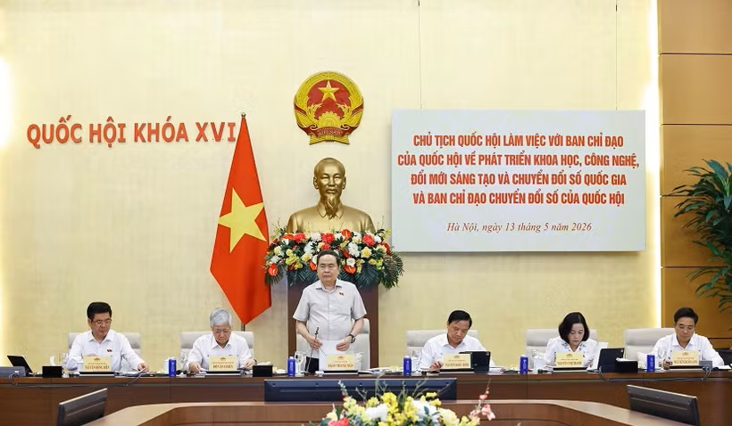 Chủ tịch Quốc hội Trần Thanh Mẫn phát biểu. 