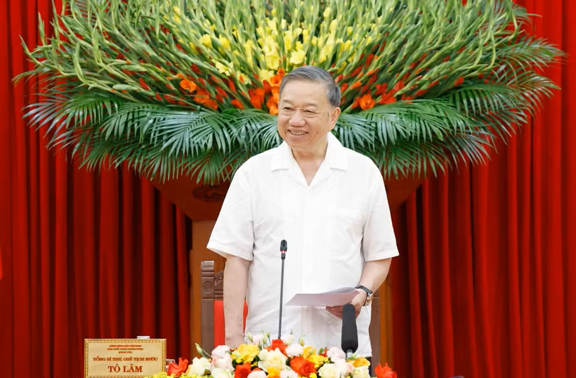 Tổng Bí thư, Chủ tịch nước Tô Lâm phát biểu chỉ đạo. 