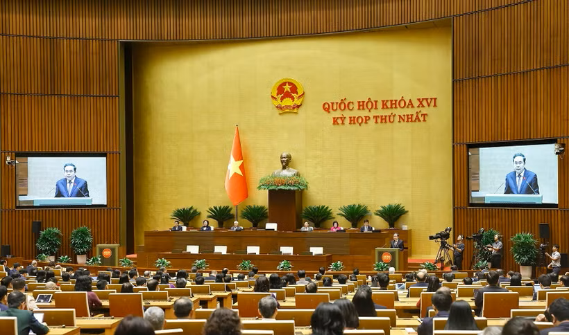 Chủ tịch Quốc hội Trần Thanh Mẫn phát biểu bế mạc Kỳ họp thứ Nhất, Quốc hội khóa XVI.