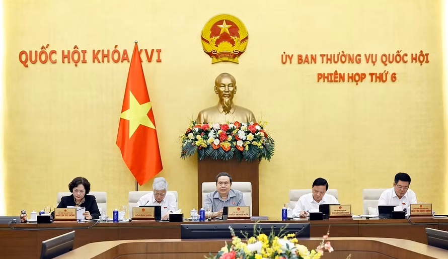 Chủ tịch Quốc hội Trần Thanh Mẫn phát biểu. 