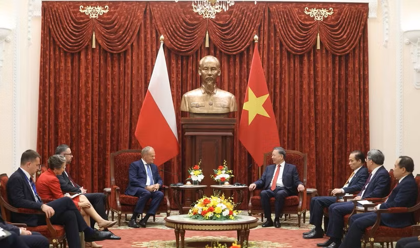Tổng Bí thư, Chủ tịch nước Tô Lâm tiếp Thủ tướng Ba Lan Donald Tusk.