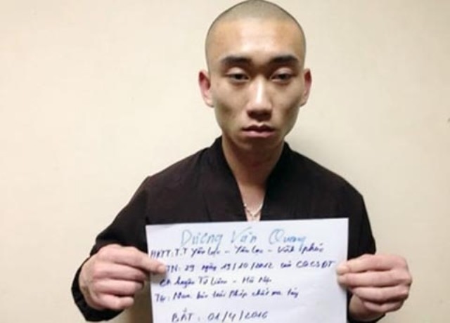 Kẻ buôn ma túy cạo đầu giả làm sư để trốn truy nã