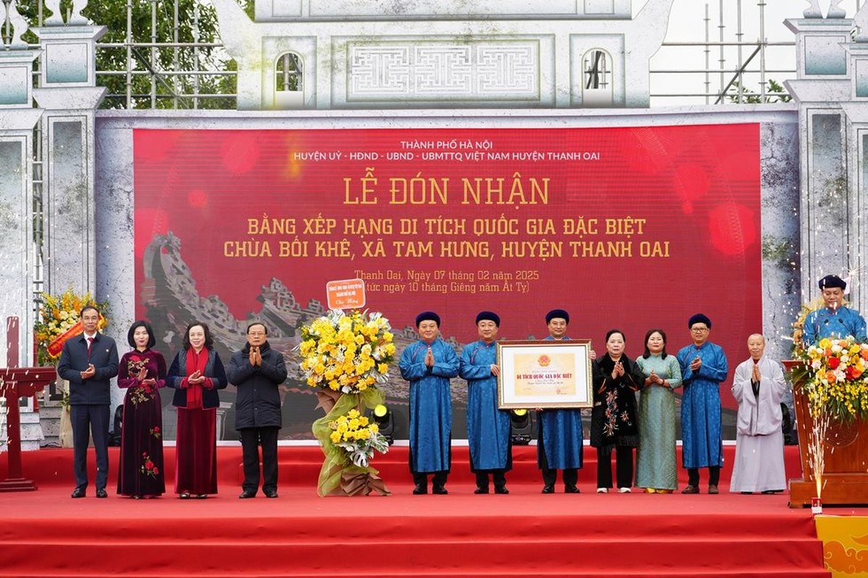 Chùa Bối Khê đón nhận Bằng xếp hạng Di tích quốc gia đặc biệt