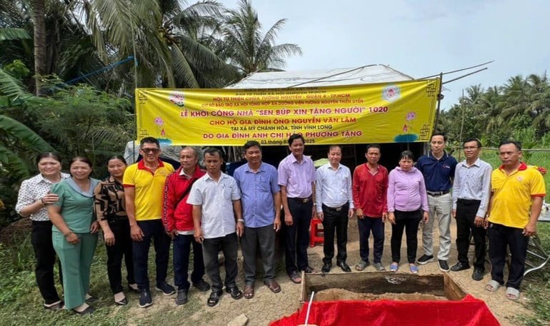 Chùa Tường Nguyên khởi công xây dựng 3 căn nhà tình thương cho hộ nghèo tại tỉnh Vĩnh Long